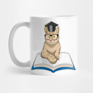 Cat Professor Book Glasses Mug